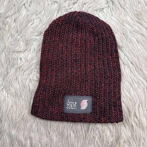 Love Your Melon x Portland Trailblazers Women's OS Black Red Knit Beanie Hat